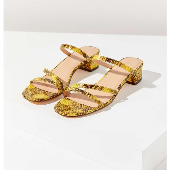 yellow snakeskin sandals